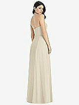 Rear View Thumbnail - Champagne Strapless Notch Chiffon Maxi Dress