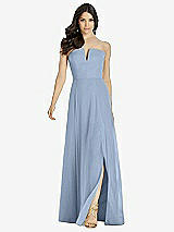 Front View Thumbnail - Cloudy Strapless Notch Chiffon Maxi Dress