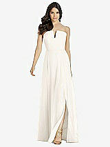 Front View Thumbnail - Ivory Strapless Notch Chiffon Maxi Dress