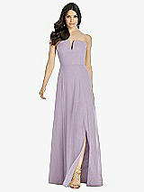 Front View Thumbnail - Lilac Haze Strapless Notch Chiffon Maxi Dress