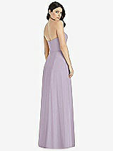 Rear View Thumbnail - Lilac Haze Strapless Notch Chiffon Maxi Dress