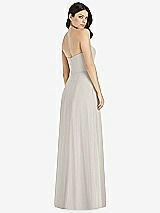 Rear View Thumbnail - Oyster Strapless Notch Chiffon Maxi Dress