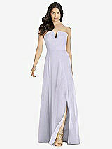 Front View Thumbnail - Silver Dove Strapless Notch Chiffon Maxi Dress