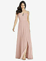 Front View Thumbnail - Toasted Sugar Strapless Notch Chiffon Maxi Dress