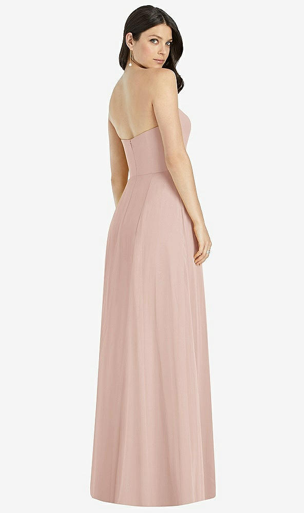 Back View - Toasted Sugar Strapless Notch Chiffon Maxi Dress