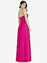 Rear View Thumbnail - Think Pink Strapless Notch Chiffon Maxi Dress