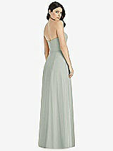 Rear View Thumbnail - Willow Green Strapless Notch Chiffon Maxi Dress