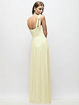 Alt View 3 Thumbnail - Butter Yellow Tie-Shoulder Chiffon Maxi Dress with Front Slit