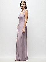 Alt View 2 Thumbnail - Lilac Dusk Tie-Shoulder Chiffon Maxi Dress with Front Slit