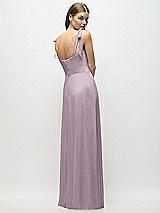Alt View 3 Thumbnail - Lilac Dusk Tie-Shoulder Chiffon Maxi Dress with Front Slit
