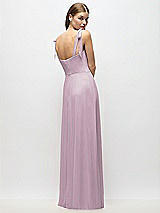 Alt View 3 Thumbnail - Suede Rose Tie-Shoulder Chiffon Maxi Dress with Front Slit