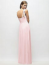Alt View 3 Thumbnail - Ballet Pink Tie-Shoulder Chiffon Maxi Dress with Front Slit