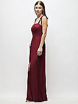 Alt View 2 Thumbnail - Cabernet Tie-Shoulder Chiffon Maxi Dress with Front Slit