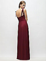 Alt View 3 Thumbnail - Cabernet Tie-Shoulder Chiffon Maxi Dress with Front Slit