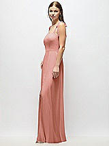 Alt View 2 Thumbnail - Desert Rose Tie-Shoulder Chiffon Maxi Dress with Front Slit