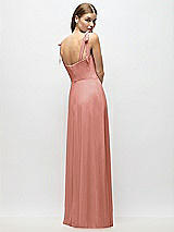 Alt View 3 Thumbnail - Desert Rose Tie-Shoulder Chiffon Maxi Dress with Front Slit