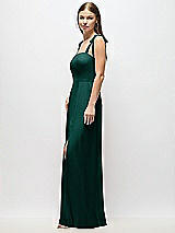 Alt View 2 Thumbnail - Evergreen Tie-Shoulder Chiffon Maxi Dress with Front Slit