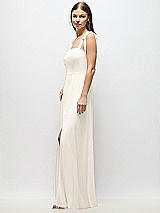 Alt View 2 Thumbnail - Ivory Tie-Shoulder Chiffon Maxi Dress with Front Slit