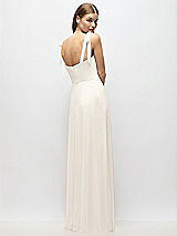 Alt View 3 Thumbnail - Ivory Tie-Shoulder Chiffon Maxi Dress with Front Slit