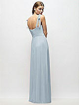 Alt View 3 Thumbnail - Mist Tie-Shoulder Chiffon Maxi Dress with Front Slit