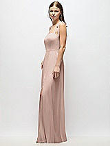 Alt View 2 Thumbnail - Neu Nude Tie-Shoulder Chiffon Maxi Dress with Front Slit