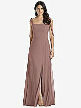 Front View Thumbnail - Sienna Tie-Shoulder Chiffon Maxi Dress with Front Slit