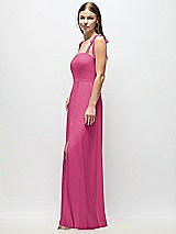 Alt View 2 Thumbnail - Tea Rose Tie-Shoulder Chiffon Maxi Dress with Front Slit
