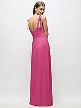 Alt View 3 Thumbnail - Tea Rose Tie-Shoulder Chiffon Maxi Dress with Front Slit