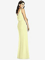 Rear View Thumbnail - Butter Yellow Blouson Bodice Mermaid Dress with Front Slit