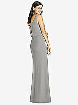 Rear View Thumbnail - Chelsea Gray Blouson Bodice Mermaid Dress with Front Slit