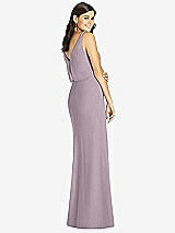 Rear View Thumbnail - Lilac Dusk Blouson Bodice Mermaid Dress with Front Slit