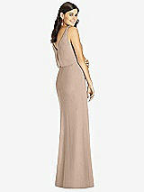 Rear View Thumbnail - Topaz Blouson Bodice Mermaid Dress with Front Slit