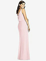 Rear View Thumbnail - Ballet Pink Blouson Bodice Mermaid Dress with Front Slit