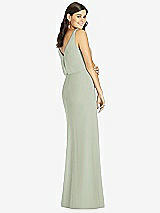 Rear View Thumbnail - Celadon Blouson Bodice Mermaid Dress with Front Slit