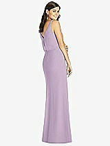 Rear View Thumbnail - Pale Purple Blouson Bodice Mermaid Dress with Front Slit