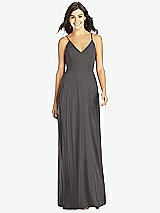 Front View Thumbnail - Caviar Gray Criss Cross Back A-Line Maxi Dress