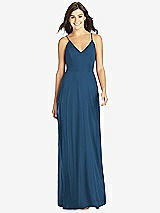 Front View Thumbnail - Dusk Blue Criss Cross Back A-Line Maxi Dress