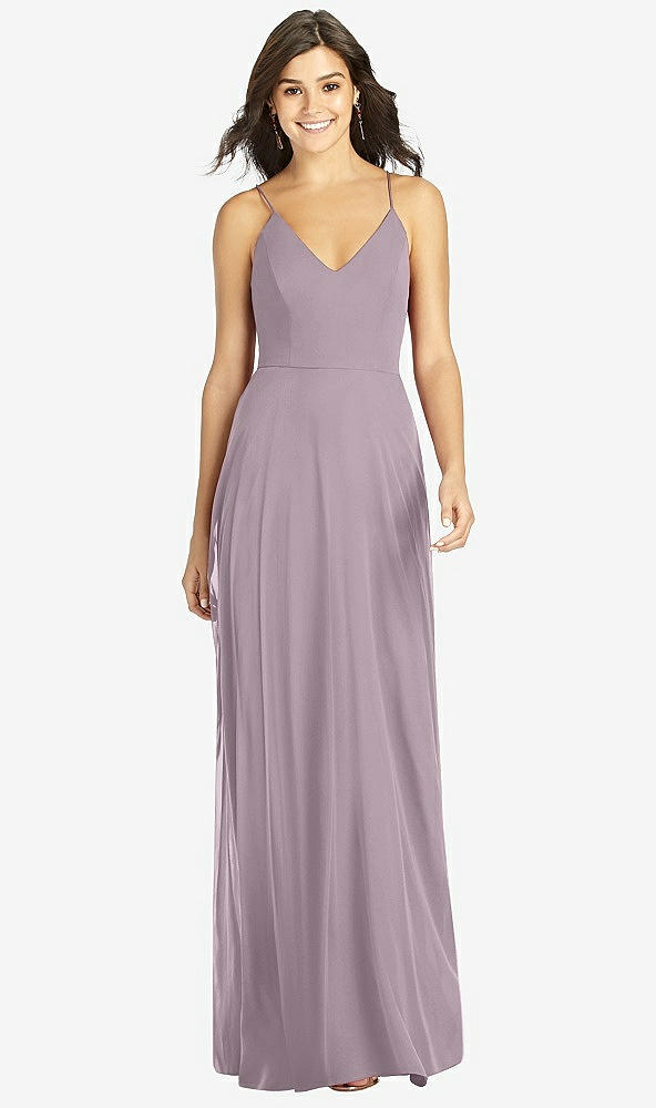 Front View - Lilac Dusk Criss Cross Back A-Line Maxi Dress