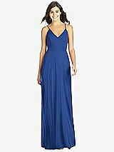 Front View Thumbnail - Classic Blue Criss Cross Back A-Line Maxi Dress