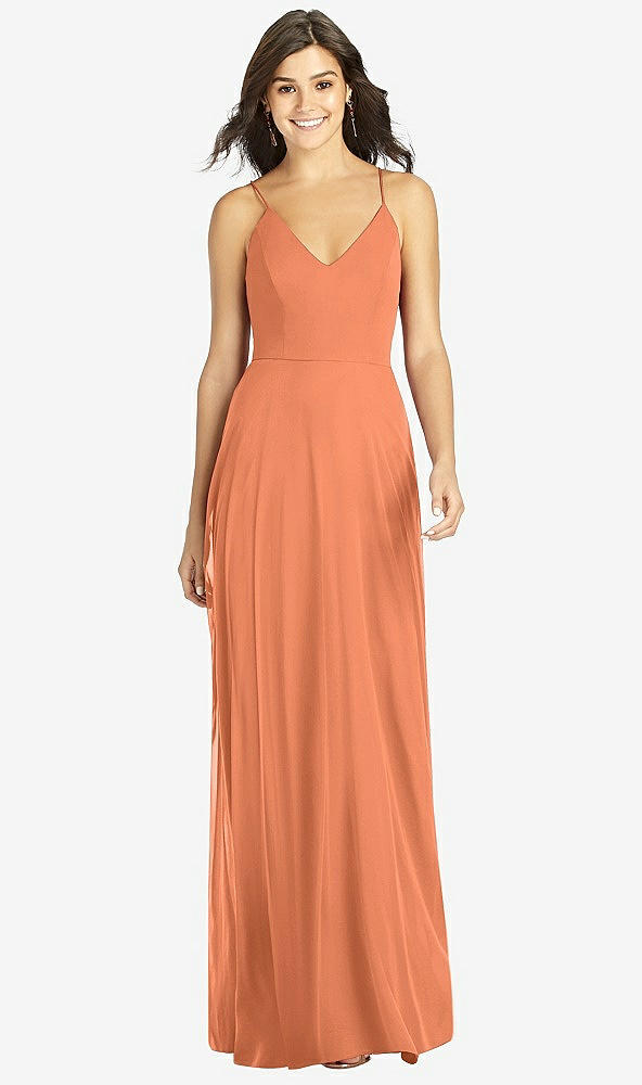 Front View - Sweet Melon Criss Cross Back A-Line Maxi Dress