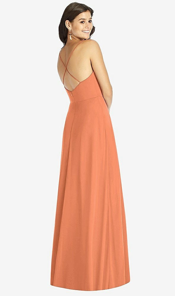 Back View - Sweet Melon Criss Cross Back A-Line Maxi Dress