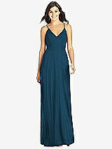 Front View Thumbnail - Atlantic Blue Criss Cross Back A-Line Maxi Dress