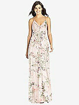 Front View Thumbnail - Blush Garden Criss Cross Back A-Line Maxi Dress