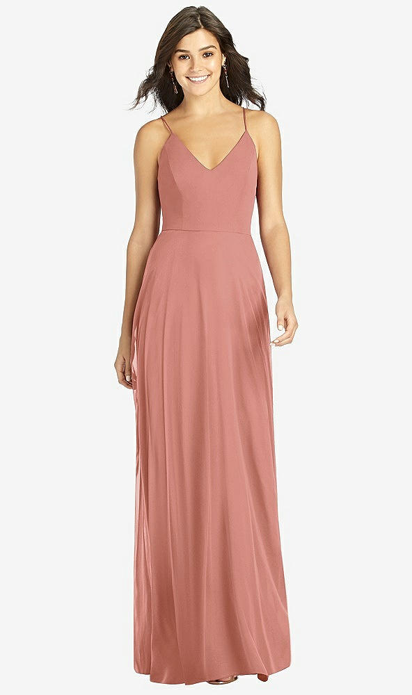 Front View - Desert Rose Criss Cross Back A-Line Maxi Dress