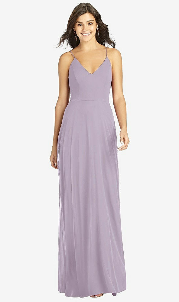 Front View - Lilac Haze Criss Cross Back A-Line Maxi Dress