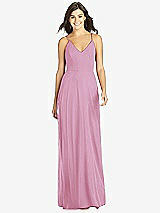 Front View Thumbnail - Powder Pink Criss Cross Back A-Line Maxi Dress