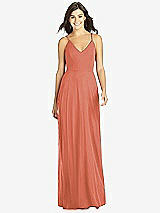 Front View Thumbnail - Terracotta Copper Criss Cross Back A-Line Maxi Dress