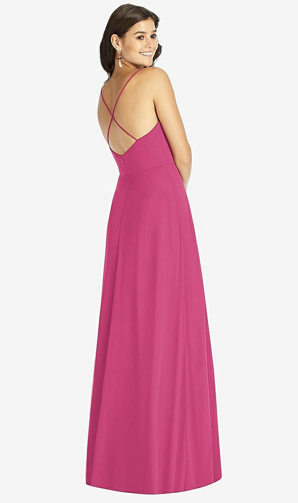 Back View - Tea Rose Criss Cross Back A-Line Maxi Dress