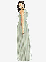 Rear View Thumbnail - Celadon Shirred Skirt Jewel Neck Halter Dress with Front Slit