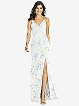 Front View Thumbnail - Bleu Garden Criss Cross Back Mermaid Wrap Dress